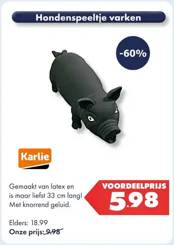 Huisdier Voordeelshop Hondenspeeltje varken aanbieding