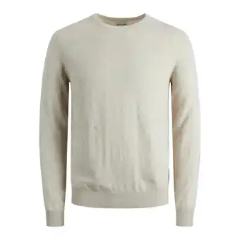 ANWB Jack & Jones Heren Emil Knit Crew Neck Beige aanbieding