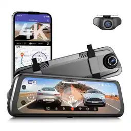 ANWB Azdome AR09 4K 2CH Full spiegel dashcam Zwart aanbieding