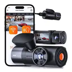 ANWB Vantrue N4 Pro Triple 3CH 4K Wifi GPS dashcam Zwart aanbieding