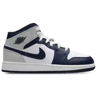 Foot Locker Jordan Aj1 Mid Kindersneakers - Wit - Maat 38.5 - Leer aanbieding