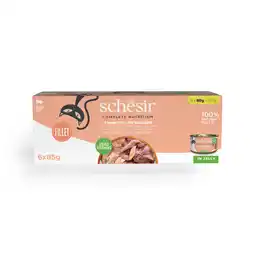 Zooplus Voordeelpakket: 24x85g Schesir Complete Nutrition filet in gelei tonijn met zalm natvoer voor katten aanbieding