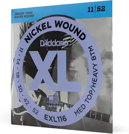 Amazon D'Addario EXL116 nikkelgewonden elektrische gitaarsnaren, Medium Top/Heavy Bottom, 11-52 aanbieding