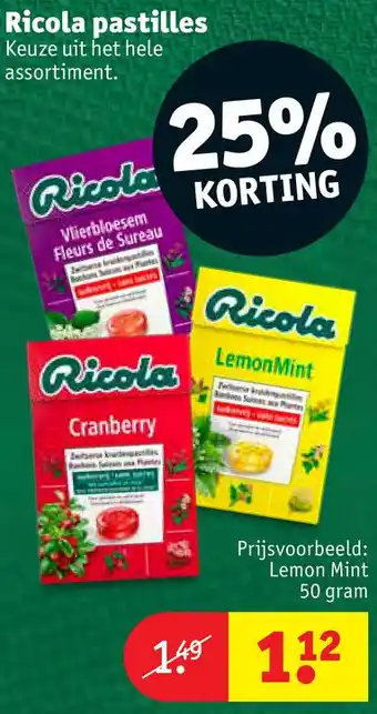 Kruidvat Ricola pastilles aanbieding