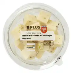 PLUS PLUS N-Hollands Kaasblokjes Mosterd aanbieding