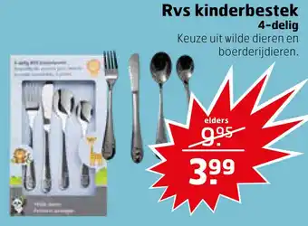 Trekpleister Rvs kinderbestek aanbieding