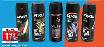 Butlon Alle AXE deospray aanbieding