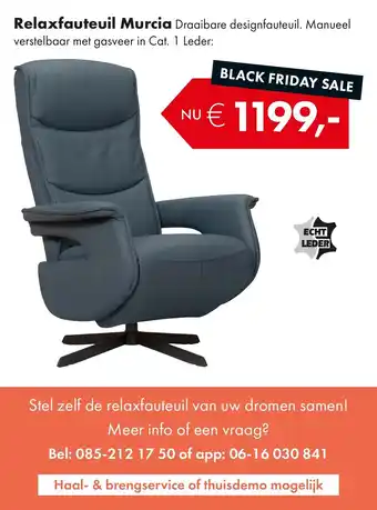 Woonsquare Relaxfauteuil Murcia aanbieding