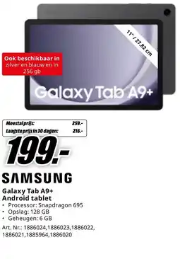 MediaMarkt Galaxy Tab A9+ Android tablet aanbieding