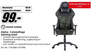 MediaMarkt Alpha Camouflage Gaming stoel aanbieding