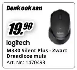 MediaMarkt logitech M330 Silent Plus - Zwart Draadloze muis aanbieding