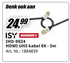 MediaMarkt IHD-9024 HDMI UHS kabel 8K - 3m aanbieding