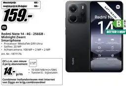 MediaMarkt Redmi Note 14 - 4G - 256GB - Midnight Zwart Smartphone aanbieding