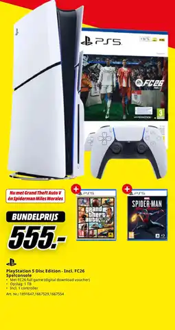 MediaMarkt PlayStation 5 Disc Edition - Incl. FC26 Spelconsole aanbieding