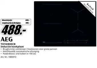 MediaMarkt TO74IB00CB Inductie kookplaat aanbieding