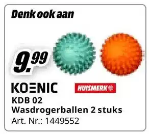 MediaMarkt KDB 02 Wasdrogerballen 2 stuks aanbieding