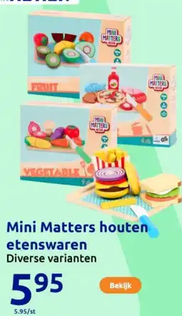 Action Mini Matters houten etenswaren aanbieding