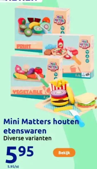 Action Mini Matters houten etenswaren aanbieding