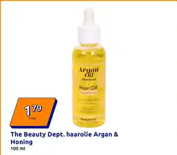 Action The Beauty Dept. haarolie Argan & Honing aanbieding