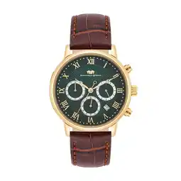 Douglas Rhodenwald & Söhne Horloge Moonlight van Echt leer in Bruin aanbieding