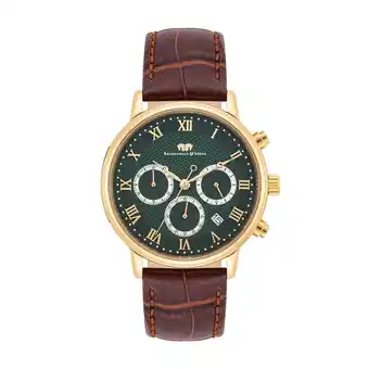 Douglas Rhodenwald & Söhne Horloge Moonlight van Echt leer in Bruin aanbieding