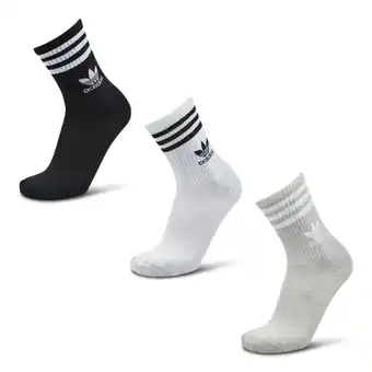 Foot Locker Adidas Solid Crew 3 Pack Sokken Unisex - Wit - Maat 40-42 aanbieding