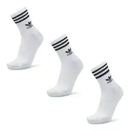 Foot Locker Adidas Solid Crew 3 Pack Sokken Unisex - Wit - Maat 37-39 aanbieding