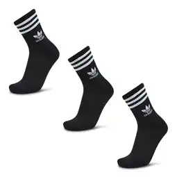 Foot Locker Adidas Solid Crew 3 Pack Sokken Unisex - Zwart - Maat 40-42 aanbieding