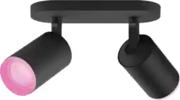 Coolblue Philips Hue Fugato Opbouwspot White and Color - Zwart - 2-spots aanbieding