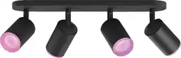 Coolblue Philips Hue Fugato Opbouwspot White and Color - Zwart - 4-spots aanbieding