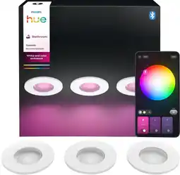 Coolblue Philips Hue Xamento badkamerinbouwspot White and Color Wit 3-pack aanbieding