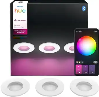 Coolblue Philips Hue Xamento badkamerinbouwspot White and Color Wit 3-pack aanbieding