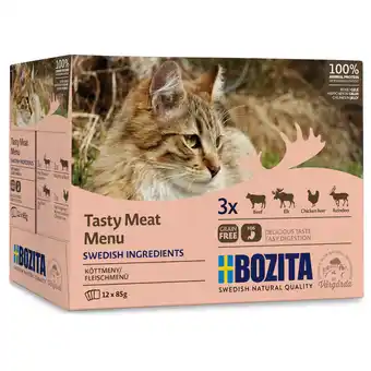 Zooplus 12x85g Stukjes in Gelei Pouch Vlees Menu Bozita Kattenvoer aanbieding
