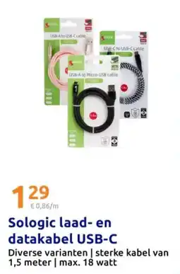 Action Sologic laad en datakabel USB C aanbieding