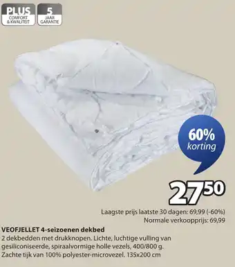 Jysk Veofjellet 4 seizoenen dekbed aanbieding