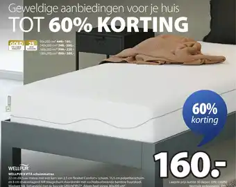 Jysk Wellpur kvita schuimmatras aanbieding