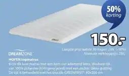 Jysk Dreamzone Hopen topmatras aanbieding