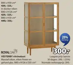 Jysk Royal oak vesterby vitrinekast aanbieding
