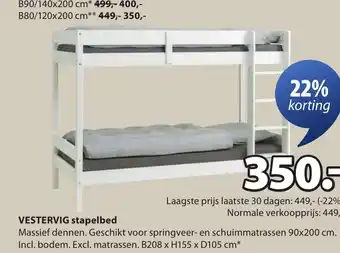 Jysk Vestervig stapelbed aanbieding