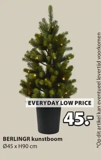 Jysk Berlingr kunstboom aanbieding