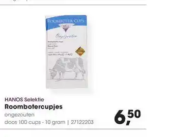 HANOS Hanos selektie roombotercupjes aanbieding