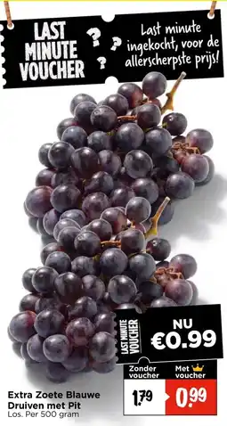 Vomar Voordeelmarkt Extra Zoete Blauwe Druiven met Pit aanbieding