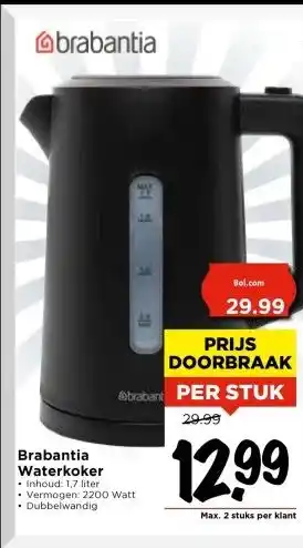 Vomar Voordeelmarkt Brabantia Waterkoker aanbieding
