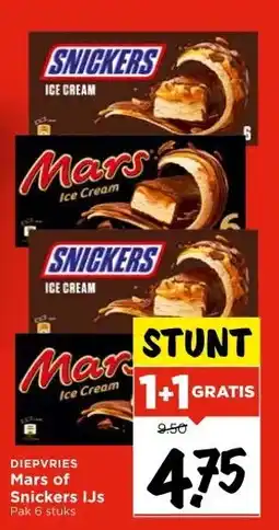 Vomar Voordeelmarkt Mars of Snickers IJs aanbieding