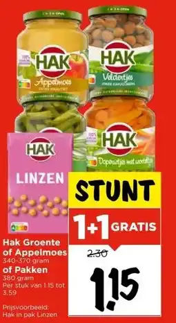 Vomar Voordeelmarkt Hak Groente of Appelmoes of Pakken aanbieding