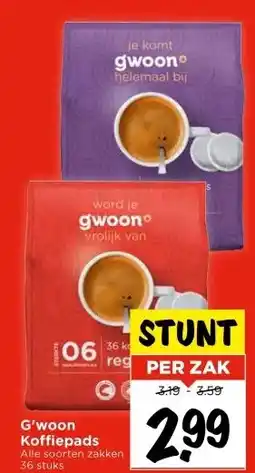 Vomar Voordeelmarkt G'woon Koffiepads aanbieding
