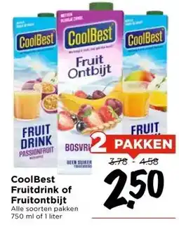 Vomar Voordeelmarkt CoolBest Fruitdrink of Fruitontbijt aanbieding