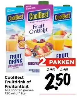 Vomar Voordeelmarkt CoolBest Fruitdrink of Fruitontbijt aanbieding