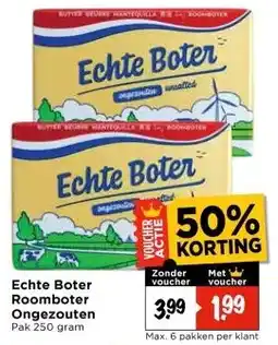 Vomar Voordeelmarkt Echte Boter Roomboter Ongezouten aanbieding