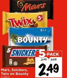 Vomar Voordeelmarkt Mars, Snickers, Twix en Bounty aanbieding
